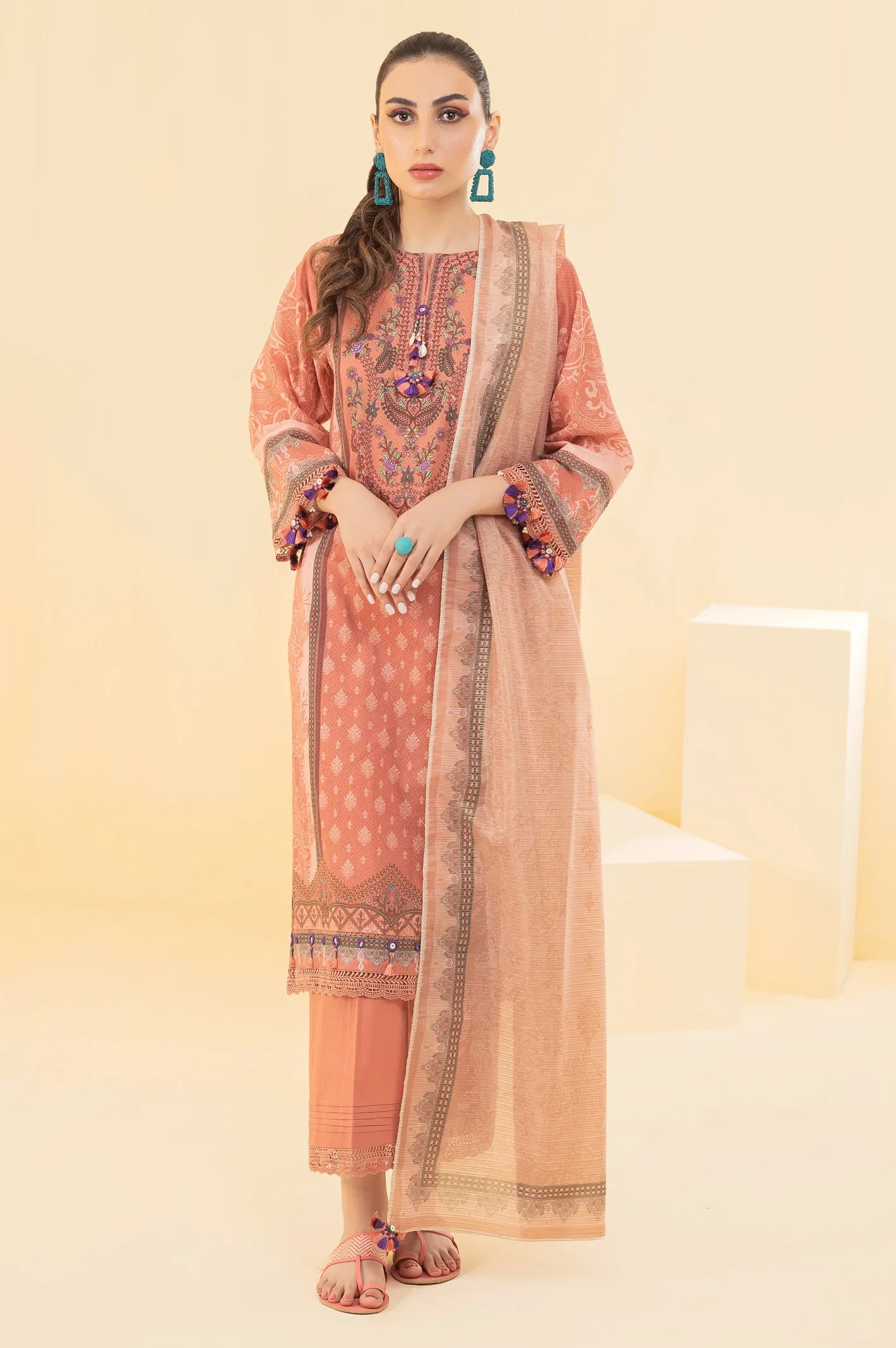 3PC Unstitched Printed
