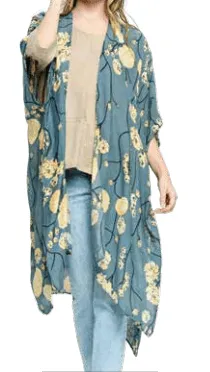 Agent Blue Cherry Blossom Kimono