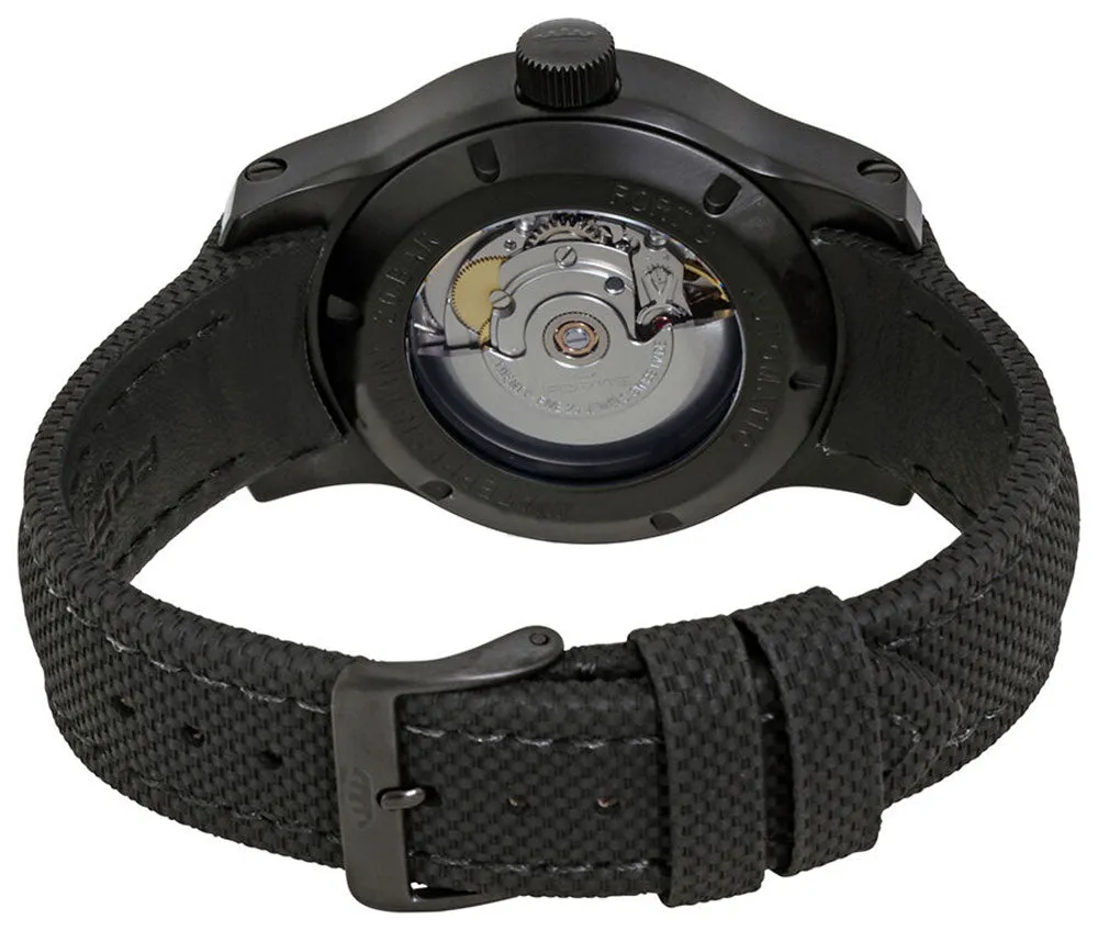 Fortis Shoreliner Vik Beach Automatic Black PVD Black Dial Black Textile Strap Date Divers Mens Watch F4020002