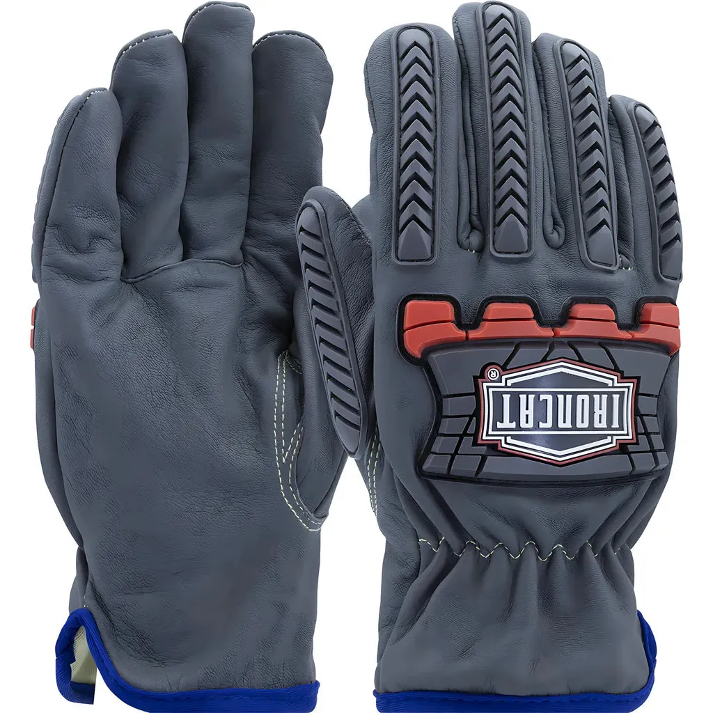 Ironcat IC993KOAB/2XL AR Top Grain Goatskin Leather Drivers Glove with Oil Armor Finish and Para-Aramid Lining - High Heat Impact TPR
