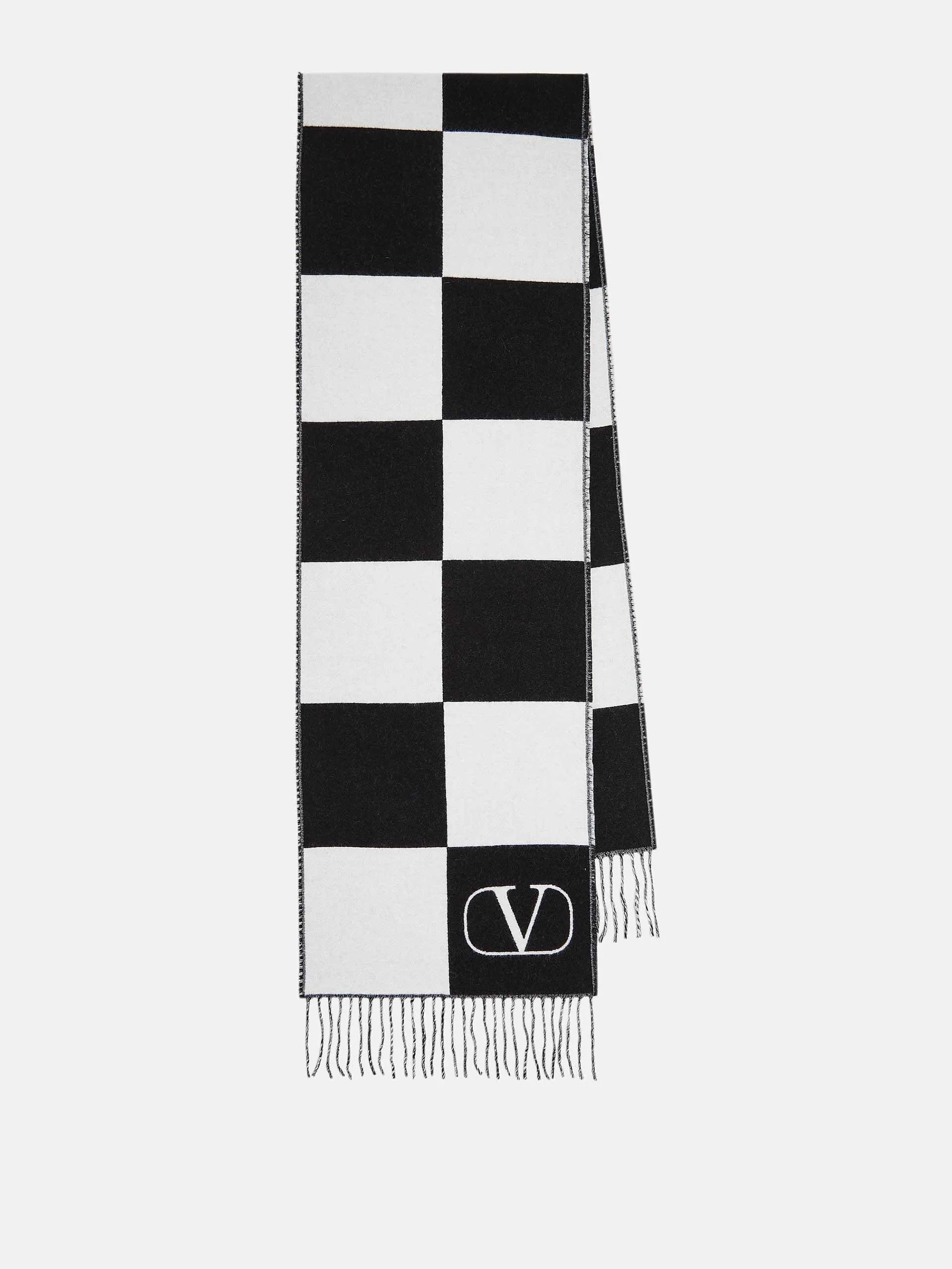 Jacquard wool and cashmere scarf