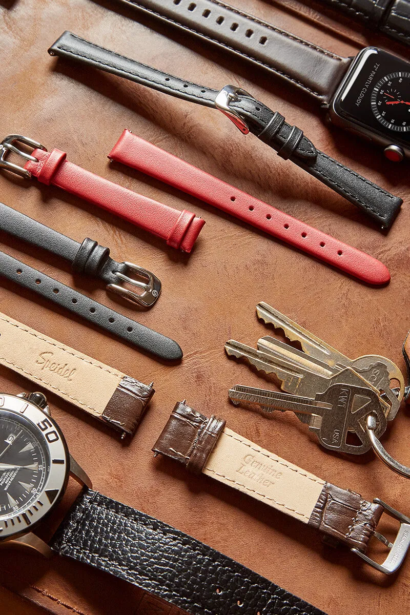 Square Tip Oiled Leather Band Compatible For Use With The Apple Watch® (series 1-10)